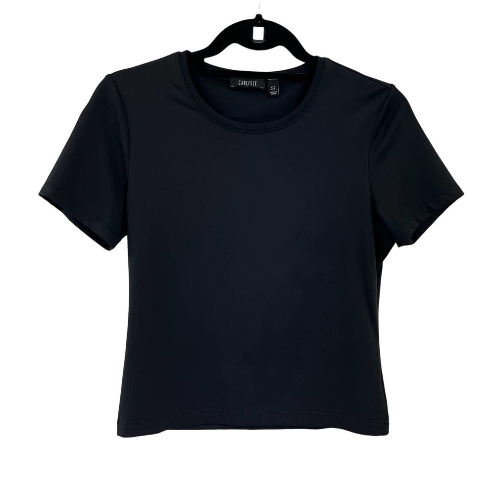 Carlisle Black Short Sleeve Nylon Spandex Top Small